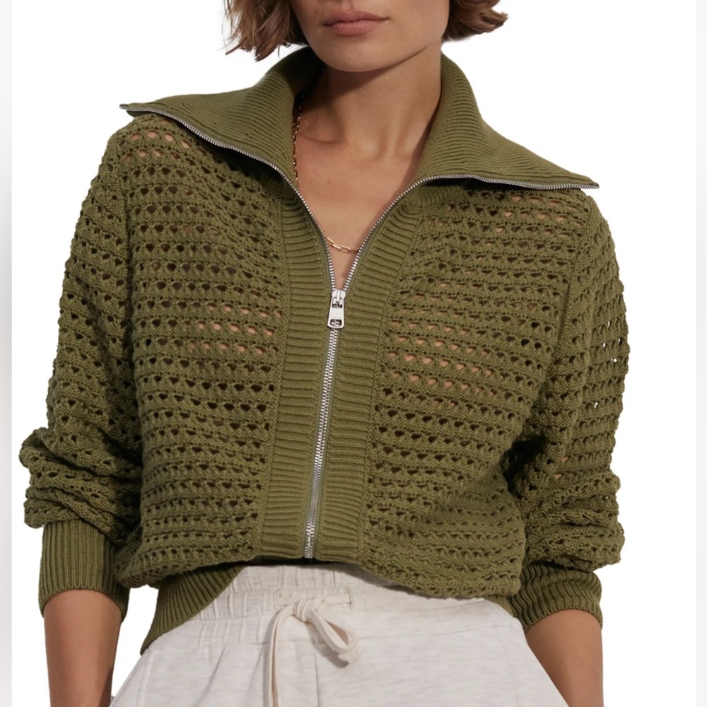 Varley “Fern” Knit Cotton Sweater, XS